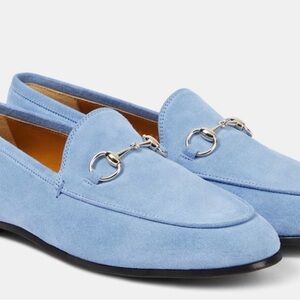 Gucci Light Blue Suede Loafers